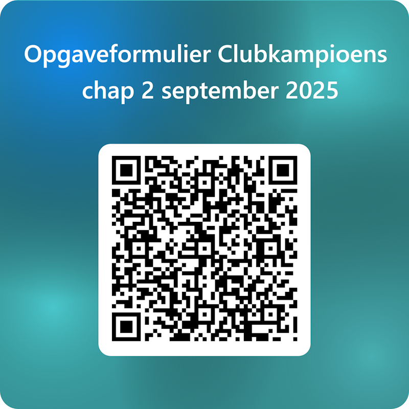 aanmelden clubkampioenschappen 2 september